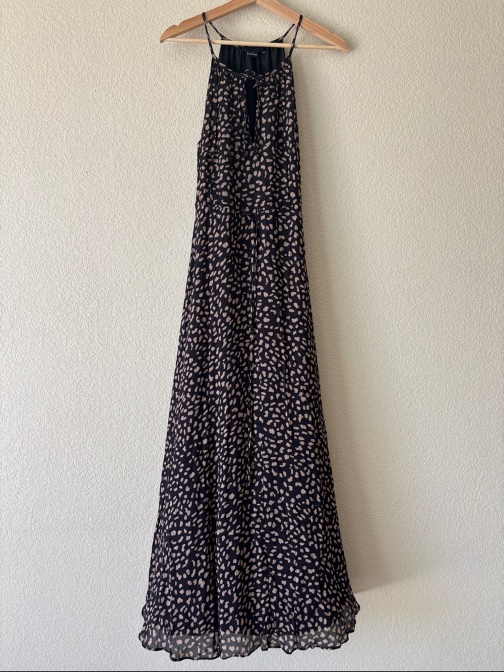 Sanctuary Black and Cream Halter Style Printed Maxi Dress